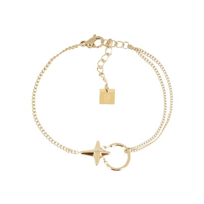 Bracelet Zag Montresta en acier doré et oxyde de zirconium