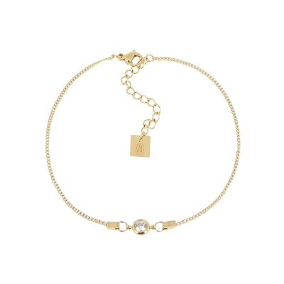Bracelet Zag Bancali  en acier doré et oxyde de zirconium