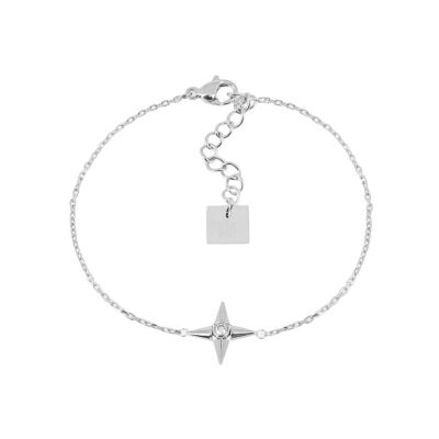 Bracelet Zag Leonardo  en acier et oxyde de zirconium