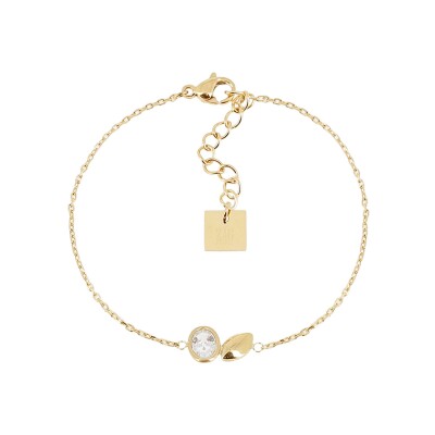 Bracelet Zag Alia en acier doré et oxyde de zirconium