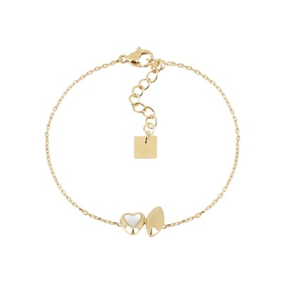 Bracelet Zag Sciara  en acier doré et nacre