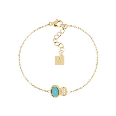 Bracelet Zag Nicolosi  en acier doré et oxyde de zirconium