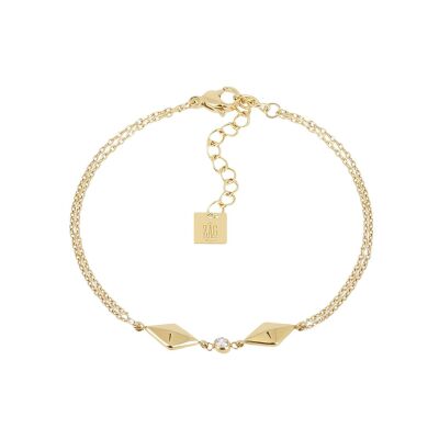 Bracelet Zag Paterno  en acier doré