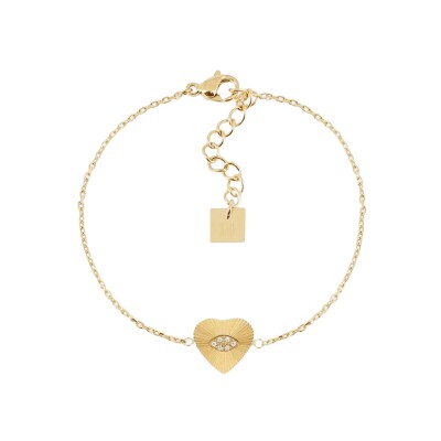 Bracelet Zag Bronte  en acier doré et oxyde de zirconium