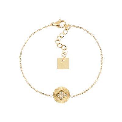 Bracelet Zag Maletto en acier doré et oxyde de zirconium