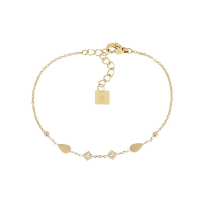 Bracelet Zag Taverna en acier doré et oxyde de zirconium