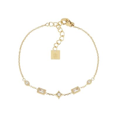 Bracelet Zag Sersale  en acier doré et oxyde de zirconium