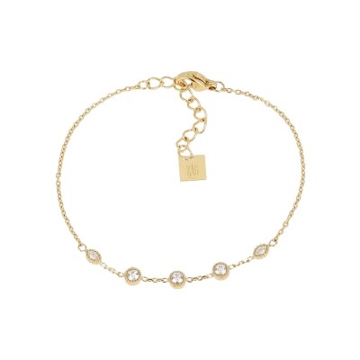 Bracelet Zag Papanice en acier doré et oxyde de zirconium