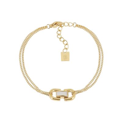Bracelet Zag Tropea  en acier doré et nacre