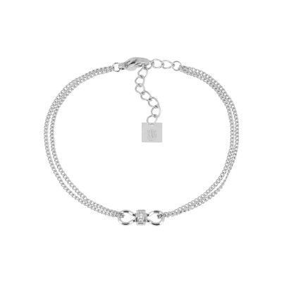 Bracelet Zag Lucido en acier et oxyde de zirconium