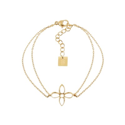 Bracelet Zag Molini  en acier doré et oxyde de zirconium