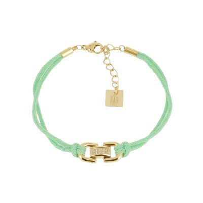 Bracelet Zag Marinella  en acier doré, textile et oxyde de zirconium