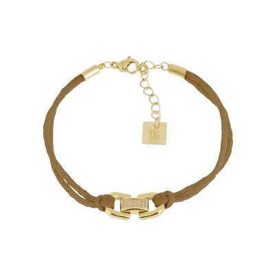 Bracelet Zag Marinella  en acier doré, textile et oxyde de zirconium