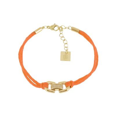Bracelet Zag Marinella  en acier doré, textile et oxyde de zirconium