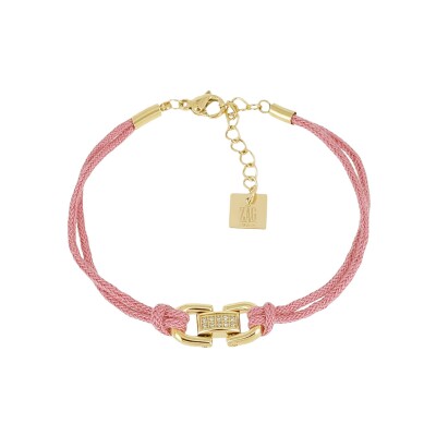 Bracelet Zag Marinella  en acier doré, textile et oxyde de zirconium