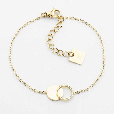 Bracelet ZAG en acier doré