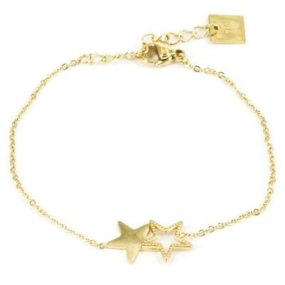 Bracelet ZAG en acier doré
