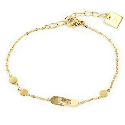 Bracelet ZAG en acier doré
