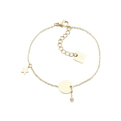 Bracelet Zag Charm en acier doré