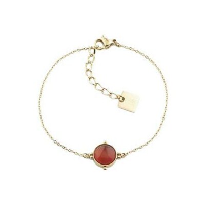 Bracelet Zag Salomé en acier doré et cornaline