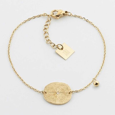 Bracelet ZAG en acier doré