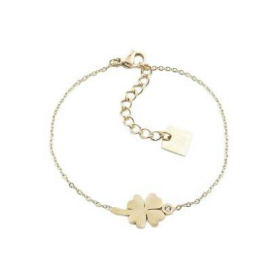 Bracelet Zag Trébol en acier doré