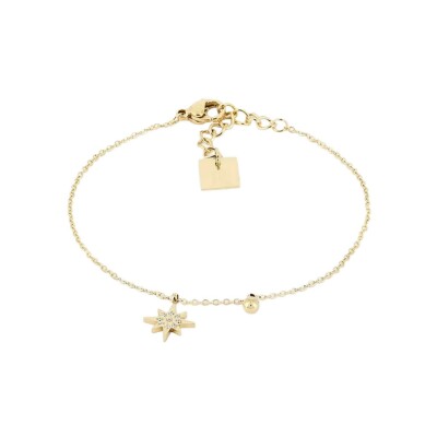 Bracelet Zag Magellan en acier doré et oxyde de zirconium