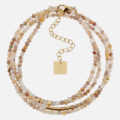 Bracelet ZAG en acier doré et piétersite