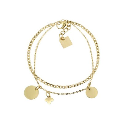 Bracelet Zag Pastillas en acier doré