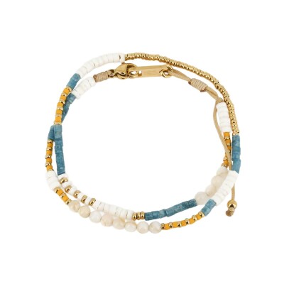 Bracelet cordon Zag Augustine en acier doré