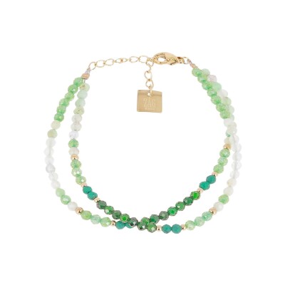 Bracelet Zag Tutti-Frutti en acier doré, Vert