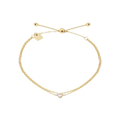 Bracelet Zag Curaçao en acier doré et oxyde de zirconium