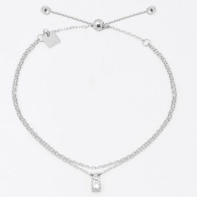 Bracelet ZAG en acier et oxydes de zirconium