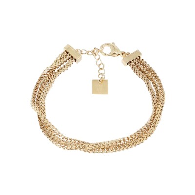 Bracelet Zag Doble en acier doré