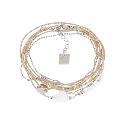 Bracelet Zag Velaz en acier, Blanc
