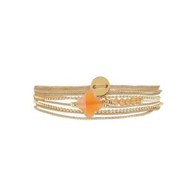 Bracelet Zag Velaz en acier doré, Orange