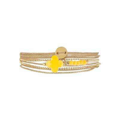 Bracelet Zag Velaz en acier doré, Jaune