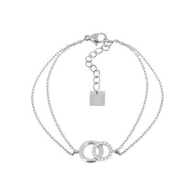 Bracelet Zag Antonio en acier et oxyde de zirconium