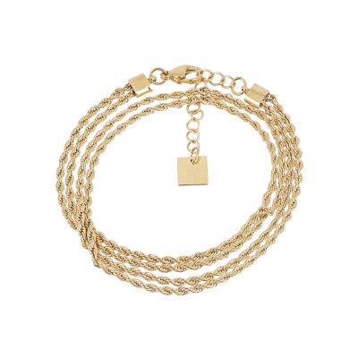 Bracelet Zag Regina en acier doré