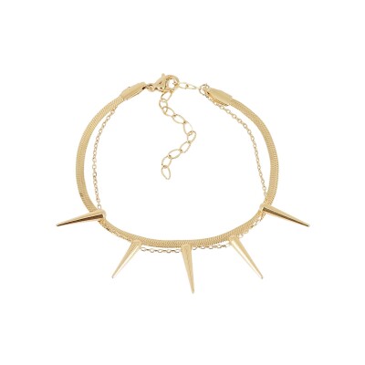 Bracelet Zag Theris en acier doré