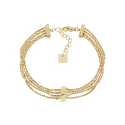 Bracelet Zag Nero  en acier doré