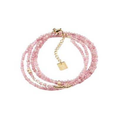 Bracelet Zag Favela en acier doré et tourmaline