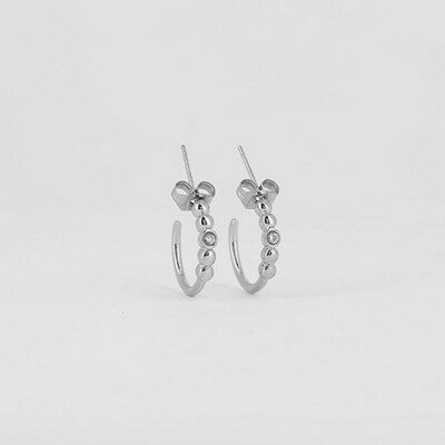 Boucles d'oreilles ZAG en acier et oxydes de zirconium