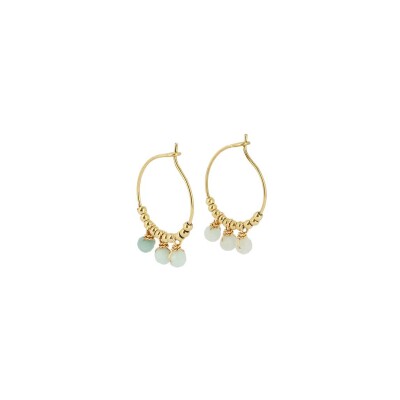 Mini boucles d’oreilles Zag en acier doré et amazonite