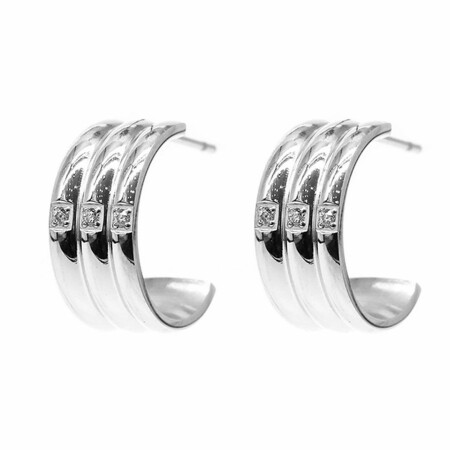 Boucles d'oreilles ZAG en acier et oxydes de zirconium