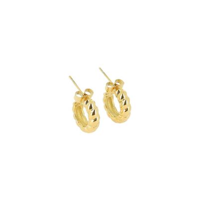 Mini boucles d’oreilles Zag en acier doré