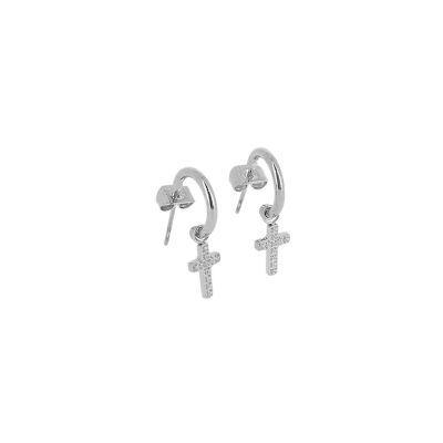 Boucles d'oreilles Zag Evangelista en acier et oxyde de zirconium