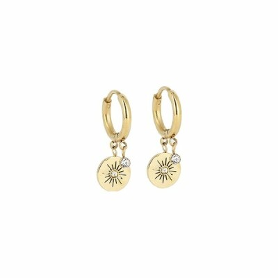 Boucles d'oreilles créoles Zag en acier doré