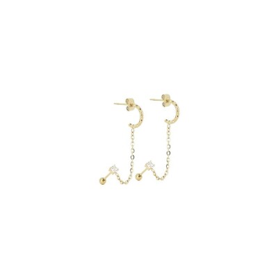 Mini boucles d’oreilles Zag en acier doré
