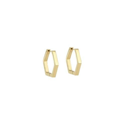 Boucles d’oreilles créoles ZAG Octa en acier doré